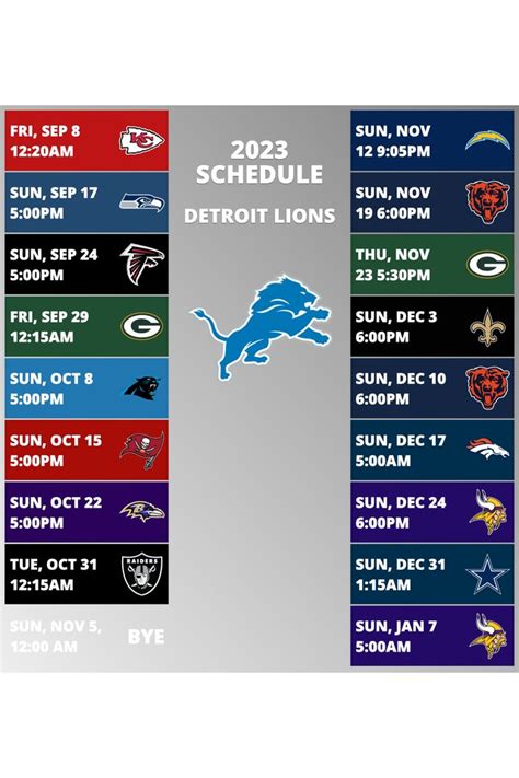 tnt schedule|2025 Detroit Lions Schedule .